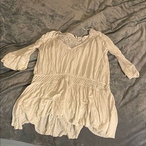 Free People Cream Lace Women's Top